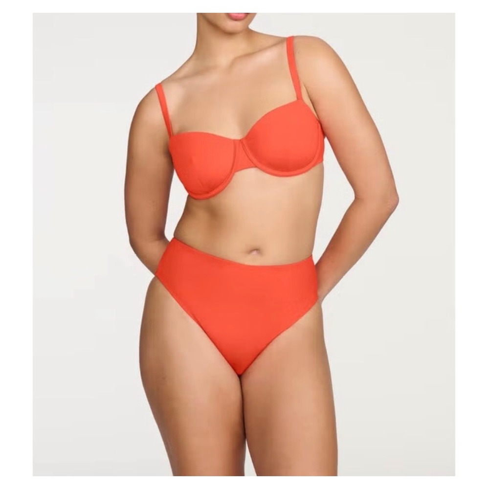 CUUP Orange Balconette Underwire Bikini Top 4 and Highwaist Bottom 3 Set